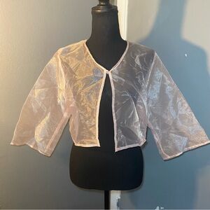 Sheer‎ Jacket Topper Blush Pink Size S / M Cute & Shiny